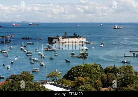 View of Forte de Sao Marcelo in the Bay of All Saints - built in the seventeenth century Stock Photo