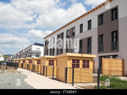 new housing estate with garden houses Stock Photo