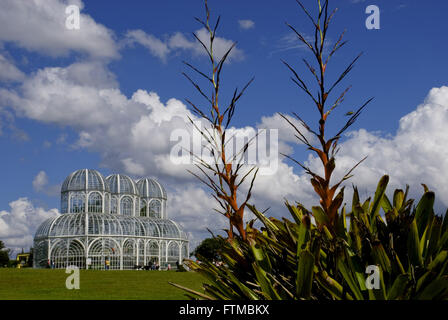 Crystal Palace - Greenhouse of the Botanical Garden of Curitiba Stock Photo