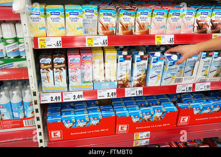 Ultra-high temperature processed (UHT) dairy products Stock Photo