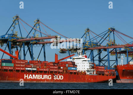 Cranes or portainers Terminal Santos Brazil - Container Terminal - TECON Stock Photo