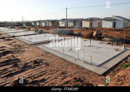 Construction of dwellings Agrovila - belongs to the production complex Natural Rubber Stock Photo