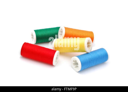 sewing thread spools Stock Photo