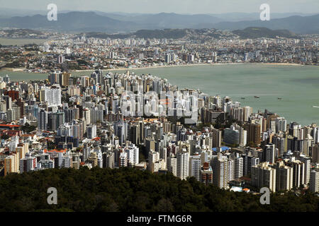 View of the city of Florianopolis from the viewpoint of Morro da Cruz Stock Photo