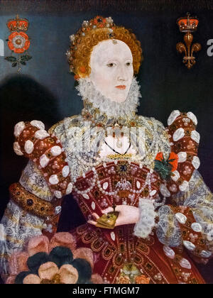 Elizabeth I. Portrait of Queen Elizabeth I by Nicholas Hilliard c Stock ...