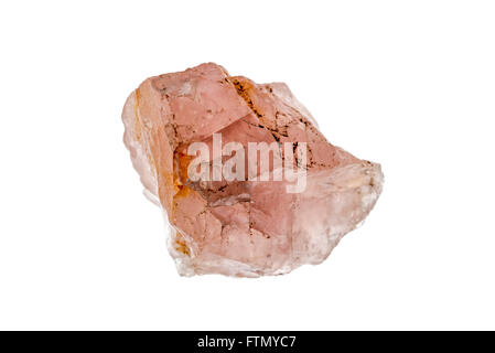 Rose quartz specimen on white background Stock Photo