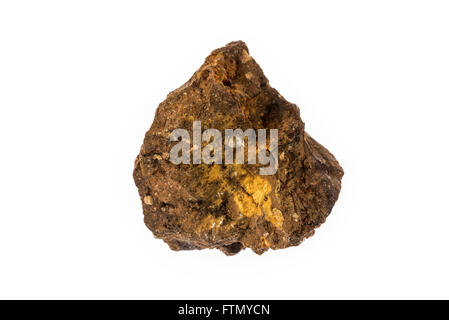 Hematite / haematite specimen, mineral form of iron oxide on white background Stock Photo