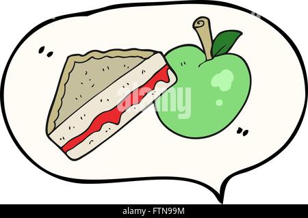 freehand drawn speech bubble cartoon packed lunch Stock Vector