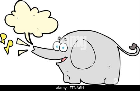 freehand drawn speech bubble cartoon trumpeting elephant Stock Vector