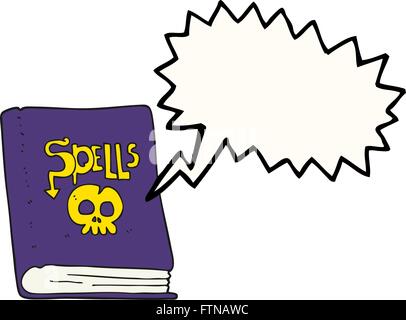 freehand drawn speech bubble cartoon spell book Stock Vector