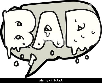 freehand drawn speech bubble cartoon word bad Stock Vector