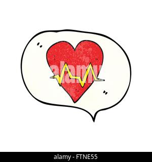 freehand textured cartoon heart rate pulse symbol Stock Vector Image ...