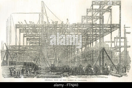 Work in progress Crystal Palace 1851 Stock Photo