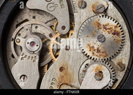 Old clockwork macro shot Stock Photo