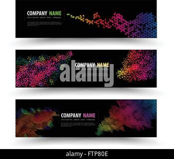 Vector banner templates set with geometry spectrum. Vector illustration. Stock Vector