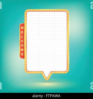 Vector Retro billboard, bright signboard, light banner. Vector illustration. Stock Vector