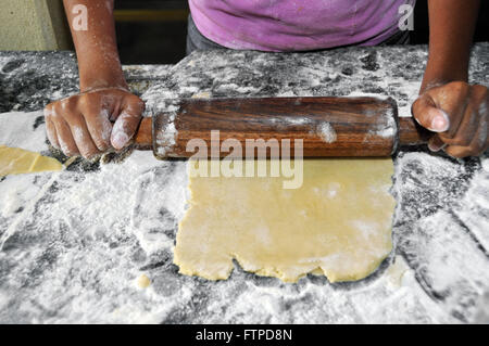 Individual kneading dough for preparing delicacies miners Stock Photo