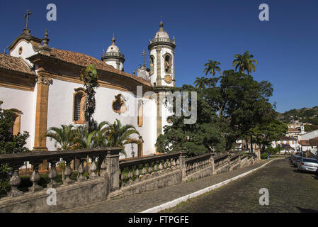 Side facade of the Igreja Sao Francisco de Assis built from 1774, historic center Stock Photo