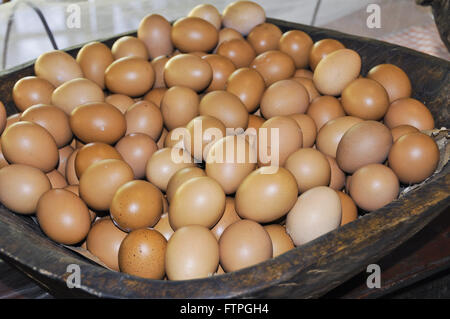 Trough with redneck eggs in Sousas district Stock Photo