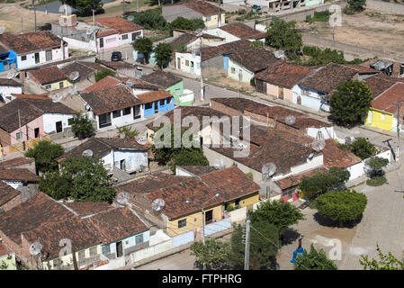 Vista de cima de moradias da cidade a partir do Morro do Cavalete Stock Photo