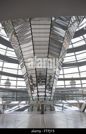 Inside view of Reichstag glass dome - current seat of the German Parliament Stock Photo