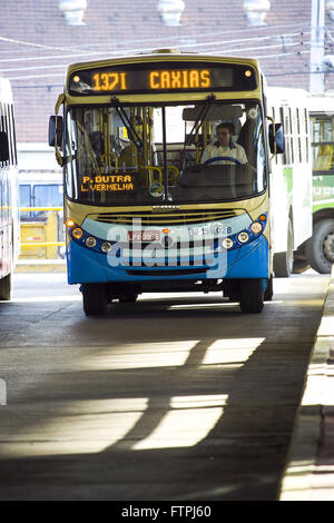 Bus in city road Stock Photo