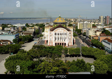 Top view of the Teatro Amazonas - built in 1896 during the rubber boom Stock Photo