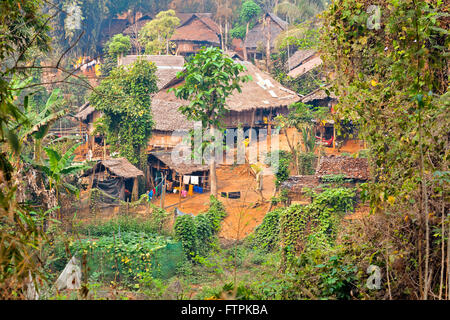 The Village of the Longneck people and Hill Tribe of Northern Thailand the long neck people in Palong village Stock Photo