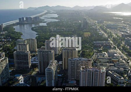 Aerial view of Barra da Tijuca, the pool Marapendi left Stock Photo