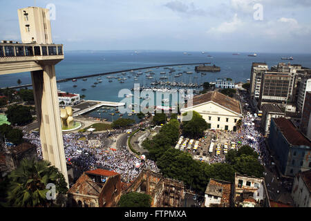 Procession out of the church of Conceicao Beach through the Market Model in the direction Bonfim Stock Photo