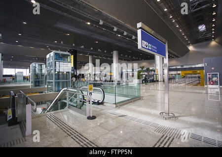 Escalator and elevator fixed at Terminal 3 of the International Airport of Sao Paulo / Guarulhos Stock Photo