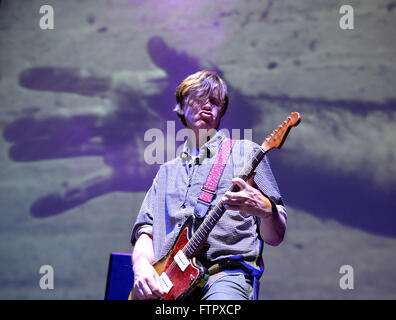 BILBAO, SPAIN - OCT 31: Thruston Moore (band) live performance at Bime Festival on October 31, 2014 in Bilbao, Spain. Stock Photo