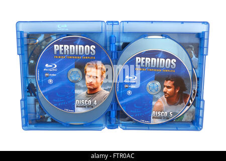 BARCELONA, SPAIN - DEC 27, 2014: Perdidos (Spanish edition of Lost), adventure television series. Stock Photo