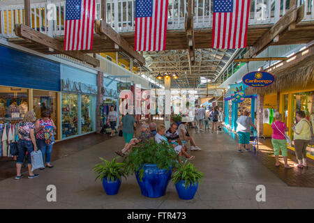 Fishermen's Village offers waterfront restaurants, boutiques, a resort & marina on Charlotte Harbor in Punta Gorda Florida Stock Photo