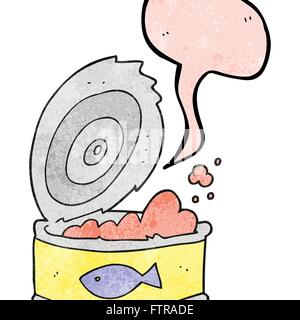 freehand speech bubble textured cartoon can of tuna Stock Vector