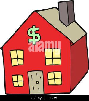 freehand drawn cartoon housing market Stock Vector