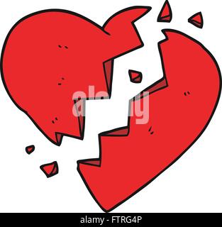 freehand drawn cartoon broken heart Stock Vector