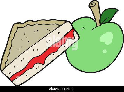 freehand drawn cartoon packed lunch Stock Vector