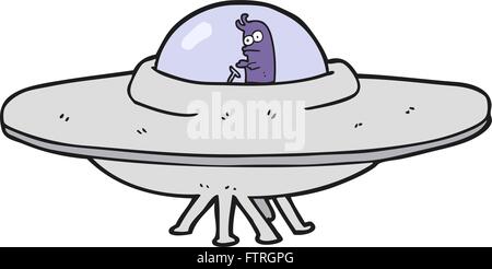 freehand drawn cartoon flying saucer Stock Vector