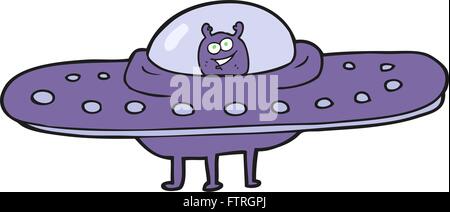 freehand drawn cartoon flying saucer Stock Vector