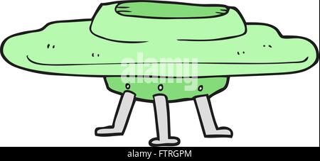 freehand drawn cartoon flying saucer Stock Vector