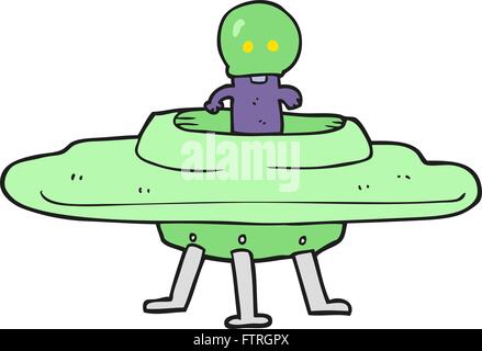 freehand drawn cartoon flying saucer Stock Vector