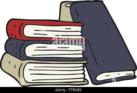 freehand drawn cartoon stack of books Stock Vector