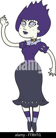 freehand drawn cartoon vampire girl Stock Vector