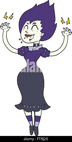 freehand drawn cartoon vampire girl Stock Vector