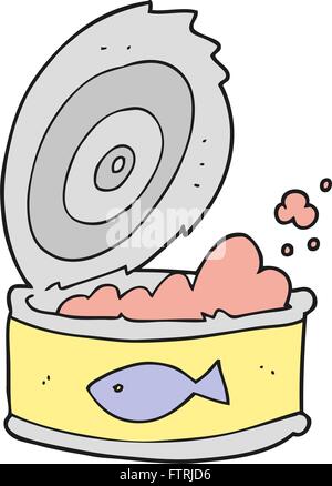 freehand drawn cartoon can of tuna Stock Vector