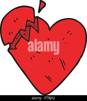 freehand drawn cartoon broken heart Stock Vector