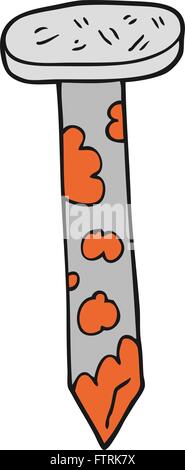 freehand retro cartoon rusty nail Stock Vector Image & Art - Alamy