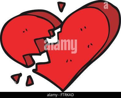 freehand drawn cartoon broken heart Stock Vector