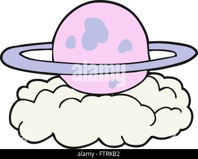 freehand drawn cartoon alien planet Stock Vector